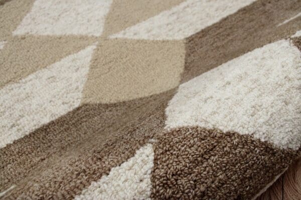 4' Round Brown Bohemian Geometric Area Rug - Image 7