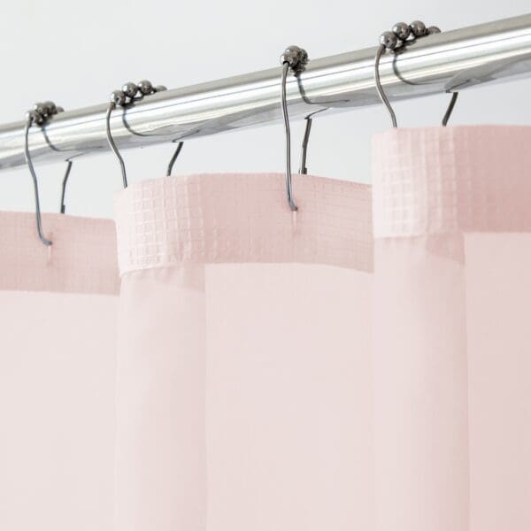 Blush Sheer & Grid Shower Curtain and Liner Set - Image 3