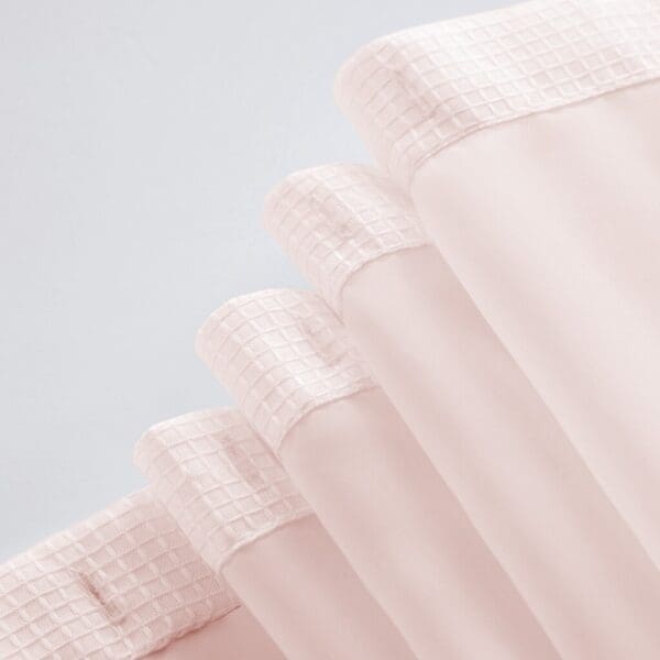 Blush Sheer & Grid Shower Curtain and Liner Set - Image 4