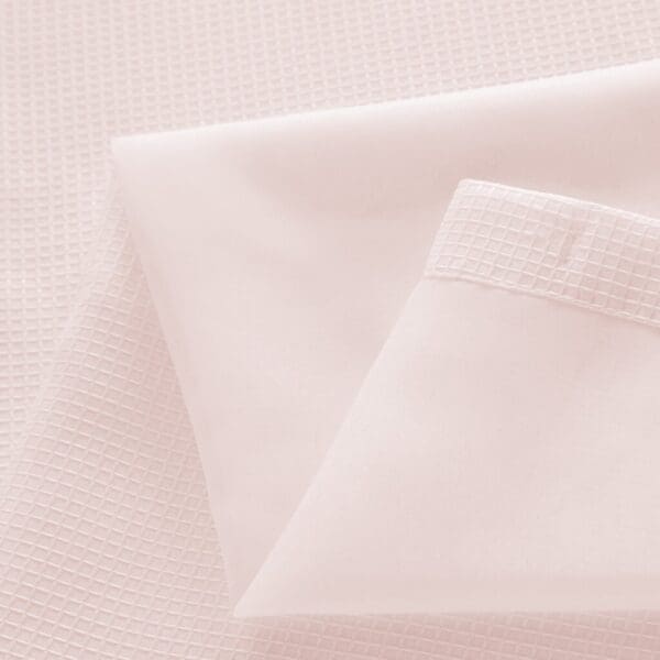 Blush Sheer & Grid Shower Curtain and Liner Set - Image 5