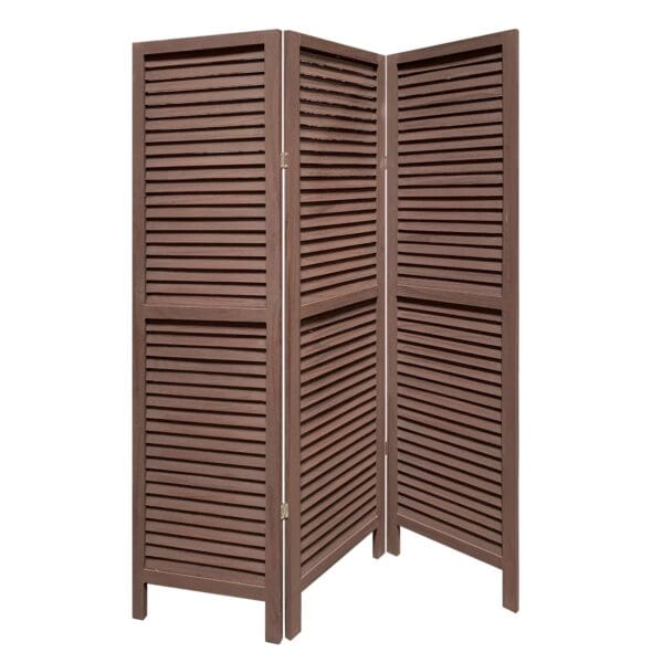 Three Panel Washed Brown Shutter Screen