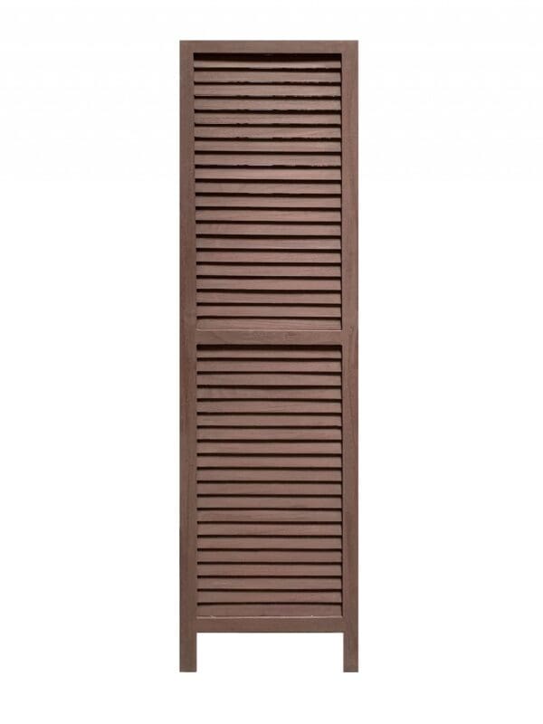 Three Panel Washed Brown Shutter Screen - Image 5