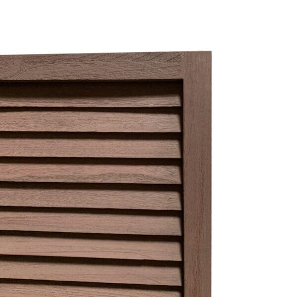 Three Panel Washed Brown Shutter Screen - Image 6