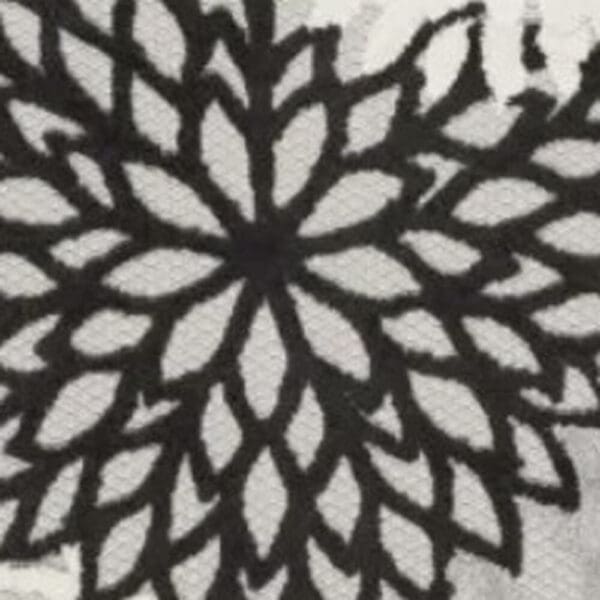 3' x 4' Black & White Floral Non Skid Indoor/Outdoor Area Rug - Image 4