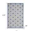 3' x 4' Blue & Gray Gingham Non Skid Indoor/Outdoor Area Rug - Image 6