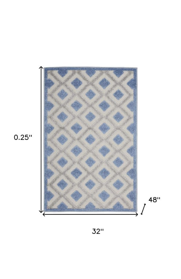 3' x 4' Blue & Gray Gingham Non Skid Indoor/Outdoor Area Rug - Image 6