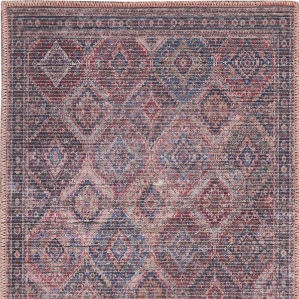 2' x 4' Power Loom Distressed Washable Area Rug - Maroon - Image 5