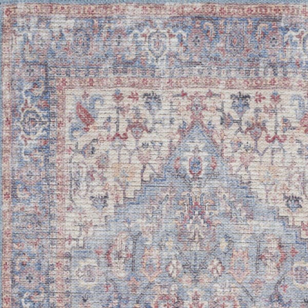 2' x 4' Power Loom Distressed Washable Area Rug - Blue - Image 4