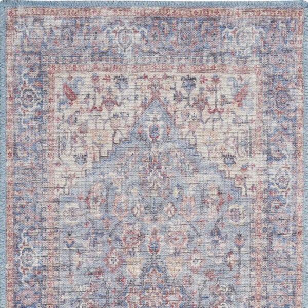 2' x 4' Power Loom Distressed Washable Area Rug - Blue - Image 5