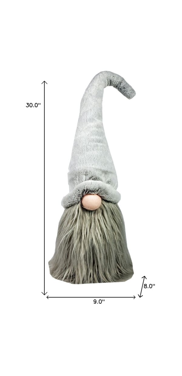 30" Groovy Gray with Pointy Hat Gnome Sculpture - Image 7