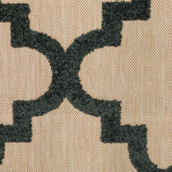 2' X 8' Beige and Black Geometric Stain Resistant Indoor Outdoor Area Rug - Image 6