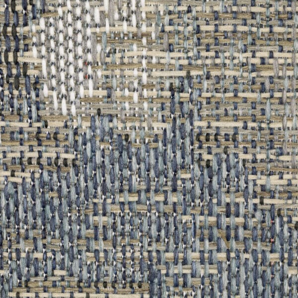 2' X 8' Blue and Gray Abstract Stain Resistant Indoor Outdoor Area Rug - Image 5