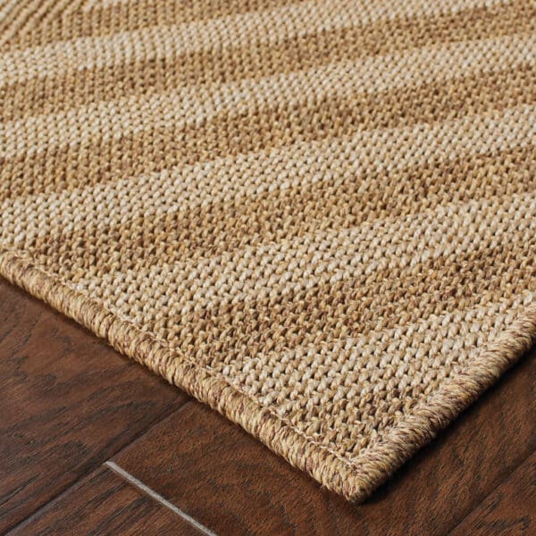 2' x 8' Tan Geometric Stain-Resistant Indoor/Outdoor Area Rug - Image 4