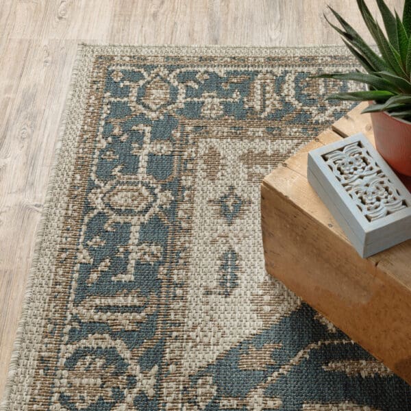 2' x 8' Gray Oriental Stain-Resistant Indoor/Outdoor Area Rug - Image 7