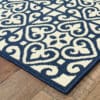 2' X 8' Ivory and Blue Geometric Stain Resistant Indoor Outdoor Area Rug - Image 4