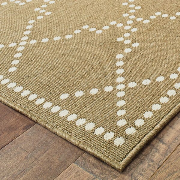 2' X 8' Tan Geometric Stain Resistant Indoor Outdoor Area Rug - Image 4