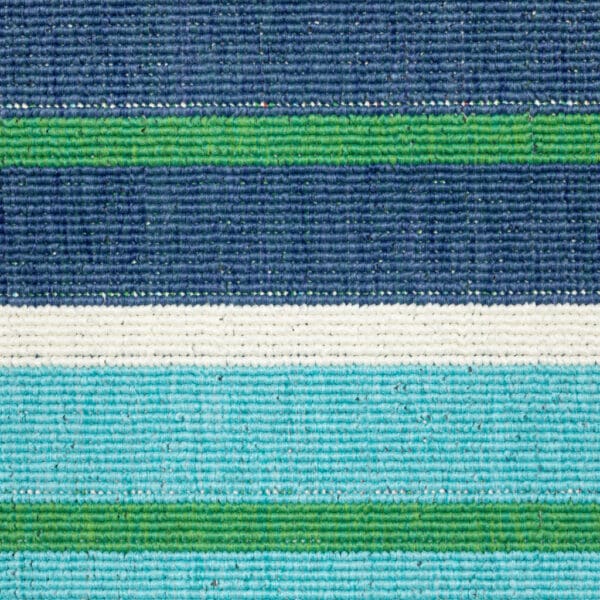 2' X 8' Blue and Green Geometric Stain Resistant Indoor Outdoor Area Rug - Image 5