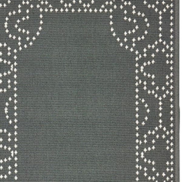 2' x 8' Gray & Ivory Stain-Resistant Indoor/Outdoor Area Rug - Image 4