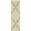 2' X 8' Tan Oriental Stain Resistant Indoor Outdoor Area Rug - Image 2