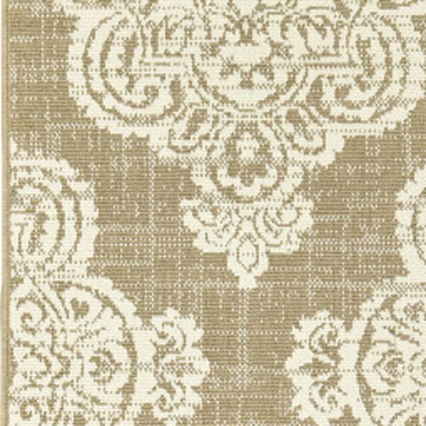 2' X 8' Tan Oriental Stain Resistant Indoor Outdoor Area Rug - Image 4