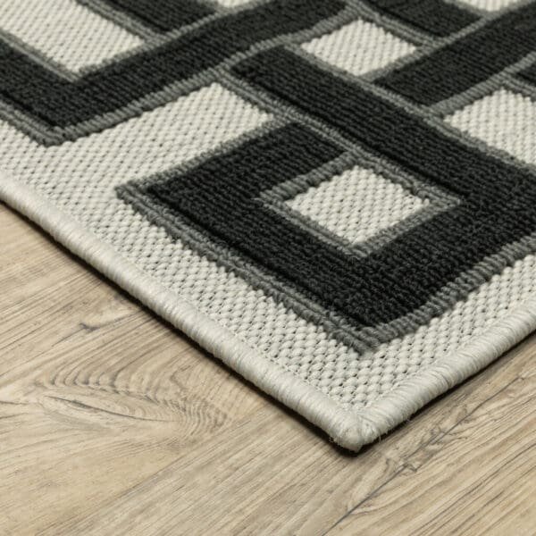 2' x 4' Stain-Resistant Indoor/Outdoor Area Rug - Beige & Black - Image 5