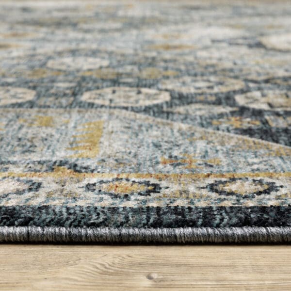 2' x 8' Power Loom Stain-Resistant Runner Rug with Fringe - Blue, Gold, Ivory, & Navy - Image 4