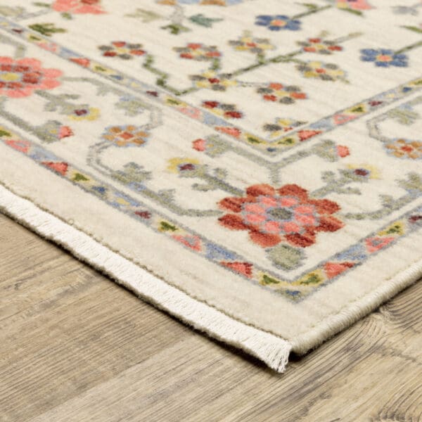 2' x 3' Oriental Power Loom Stain-Resistant Area Rug with Fringe - Ivory - Image 6