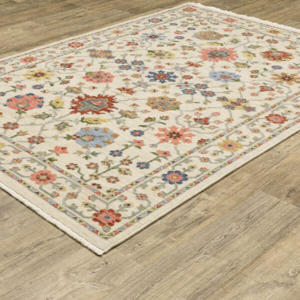 2' x 3' Oriental Power Loom Stain-Resistant Area Rug with Fringe - Ivory - Image 7