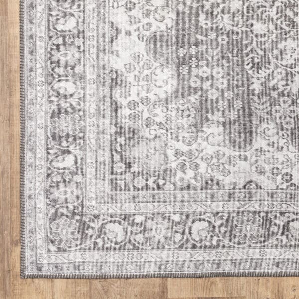 2' x 3' Oriental Power Loom Stain-Resistant Area Rug - Gray - Image 2