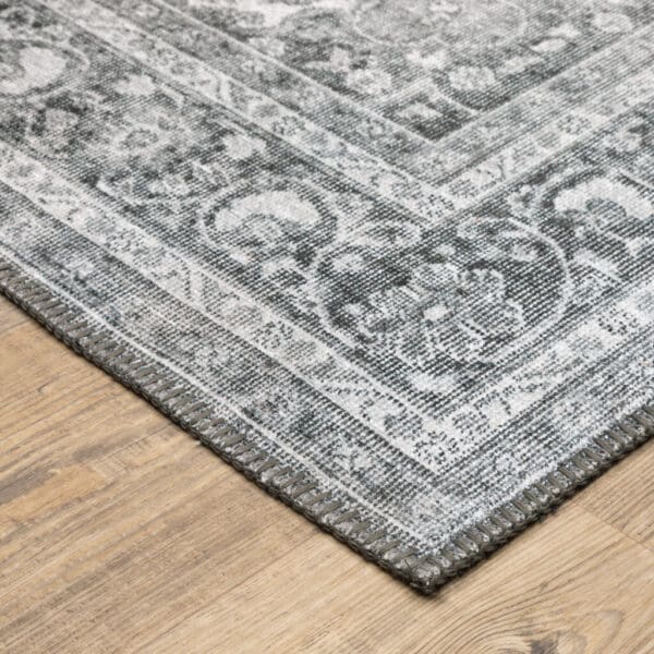 2' x 3' Oriental Power Loom Stain-Resistant Area Rug - Gray - Image 6