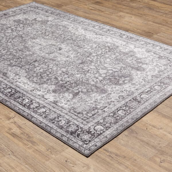 2' x 3' Oriental Power Loom Stain-Resistant Area Rug - Gray - Image 7