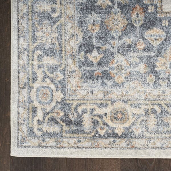 5' X 7' Gray Oriental Power Loom Distressed Washable Area Rug - Image 4