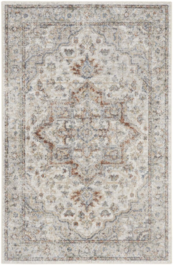 4' X 6' Gray Oriental Power Loom Washable Area Rug - Image 2