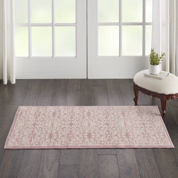 2' x 4' Power Loom Area Rug - Pink Floral - Image 6