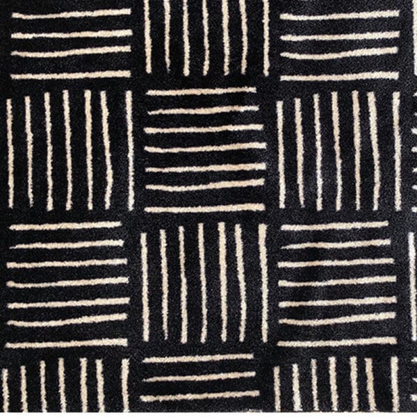 2' x 4' Abstract Machine-Tufted Washable Area Rug - Black & Off-White - Image 4