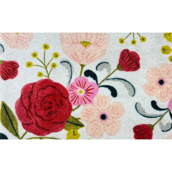 2' x 4' Machine-Tufted Area Rug - Red Floral