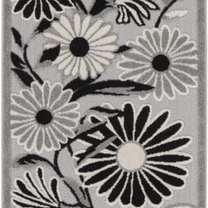 Traditional Turkish Floral Area Rug – Blue/Orange