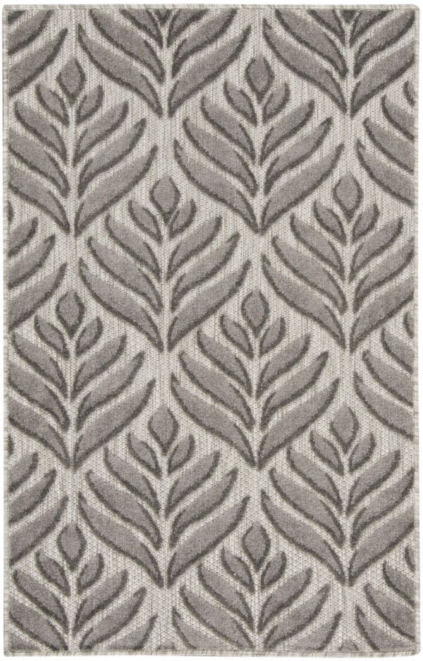 3' x 4' Charcoal Floral Power Loom Area Rug