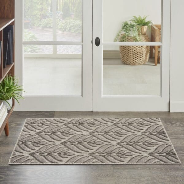 3' x 4' Charcoal Floral Power Loom Area Rug - Image 4