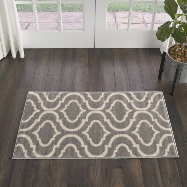 2' x 4' Moroccan Power Loom Area Rug - Gray