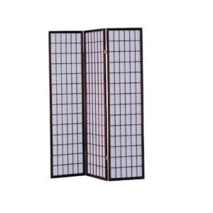 Asian Style 3-Panel Privacy Screen - Cherry Wood Finish