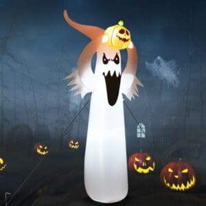 Halloween Inflatable Ghost with Pumpkin - 6 ft tall
