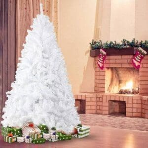 Pine Christmas Tree - 1000 Tips with Decorations, White