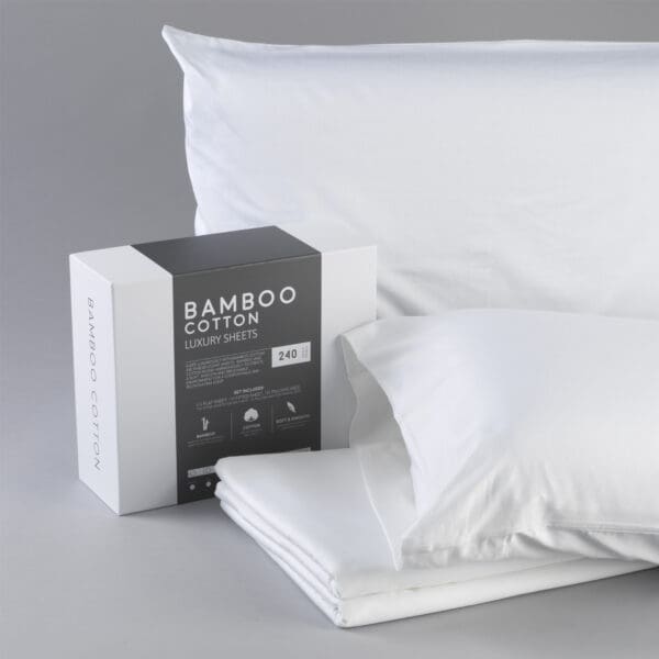 Bamboo Cotton Sheets Soft & Smooth with Viscose from Bamboo - White, Cal King Split