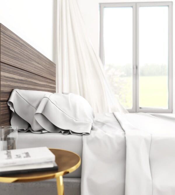 Bamboo Cotton Sheets Soft & Smooth with Viscose from Bamboo - White, Cal King Split - Image 3