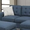 3pc Sectional Sofa with Reversible Chaise & Ottoman - Navy - Image 3