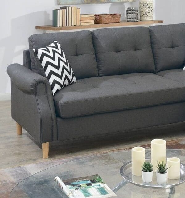 Corner Sectional Sofa with Reversible Chaise - Blue Gray - Image 4