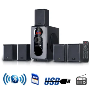 beFree Sound 5.1 Channel Surround Sound Bluetooth Speaker System - Black