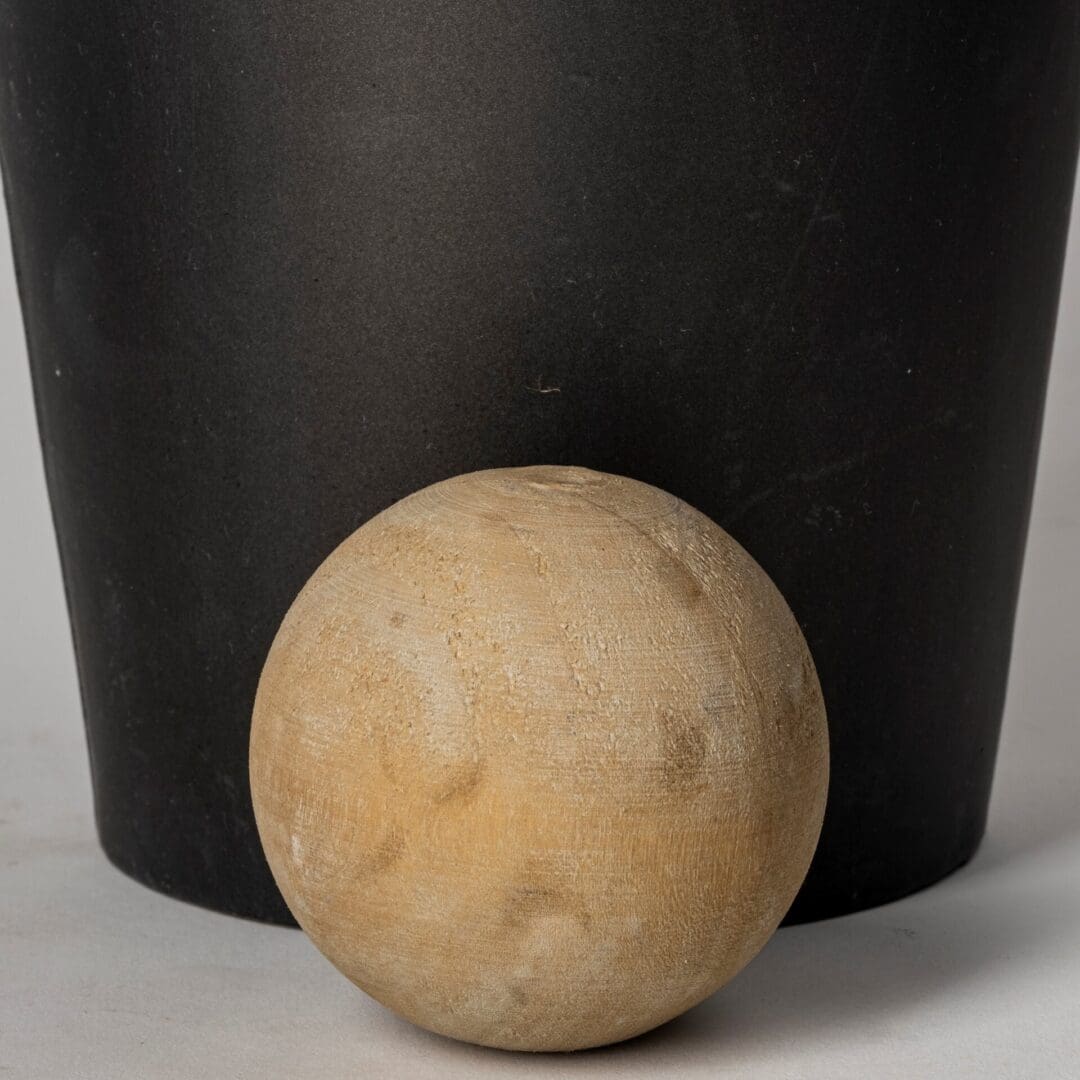 Set of Two Black and Brown Metal Cylindrical Urns - Image 6