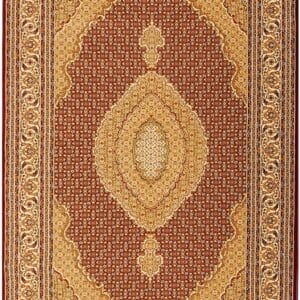 4' X 6' Red and Beige Oriental Power Loom Area Rug